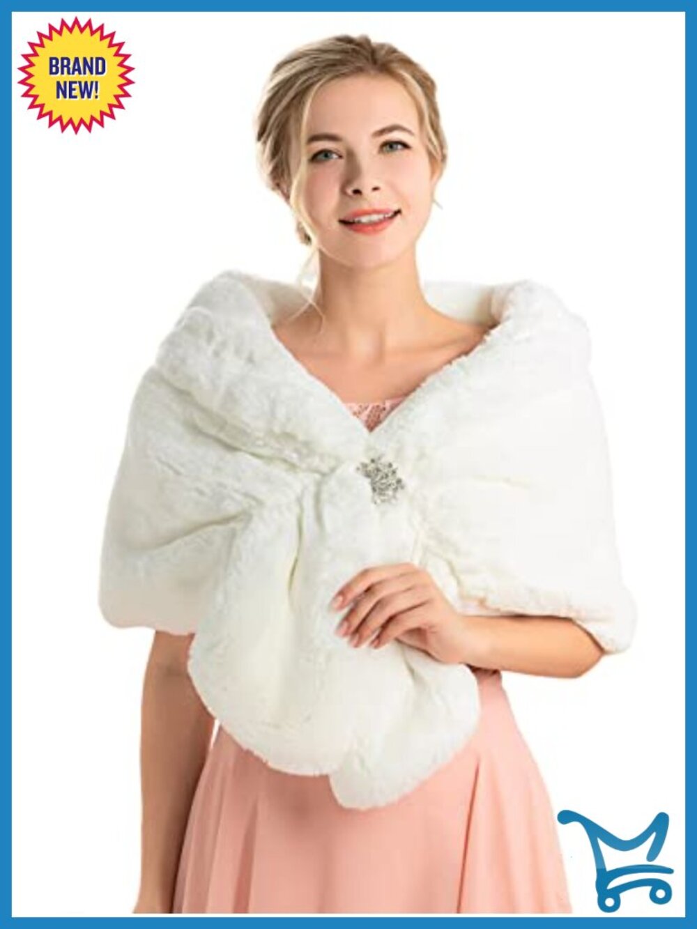 Faux Fur Wrap Shawl Bridal Stole Wedding Cover Up Cape Scarf